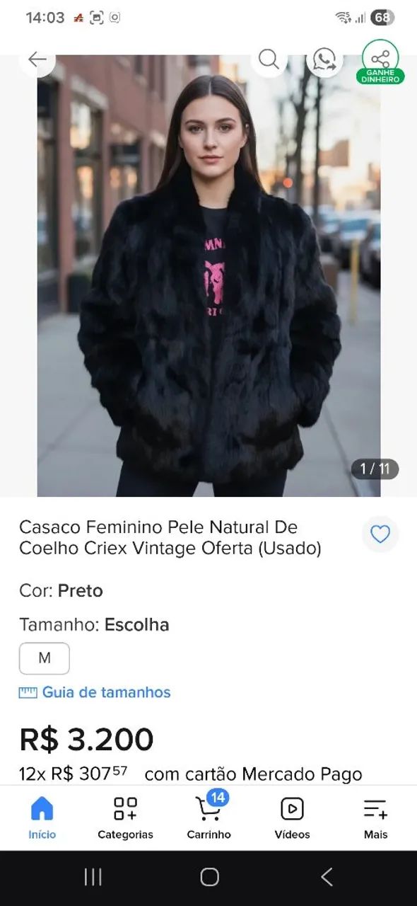 Casaco de pele criex g
