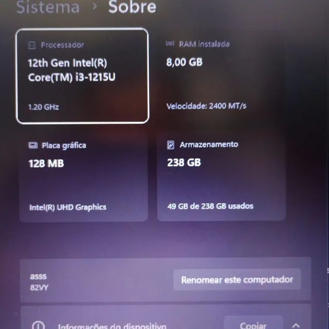 Notebook lenovo i3 12th com ssd (rapido) - Foto 3