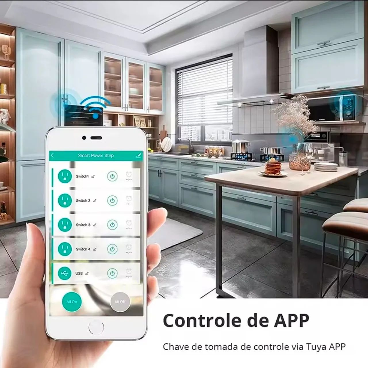 Tomada Smart Wi-Fi Alexa 1.5m 8 Portas - Foto 5