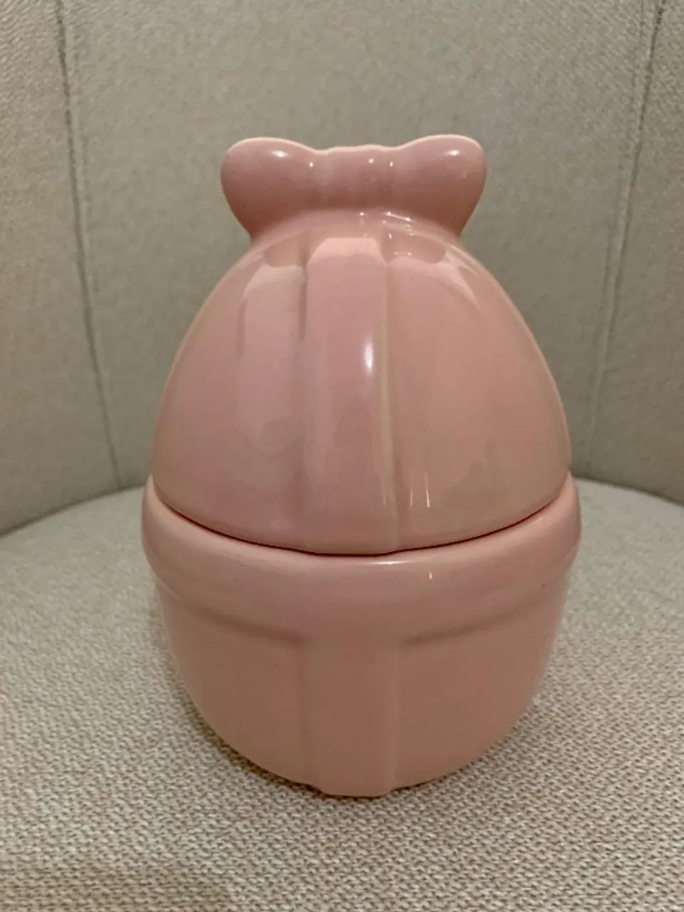 (NOVO!!!) Pote ovo de páscoa cerâmica / rosa claro (servir e decorar) - Foto 3