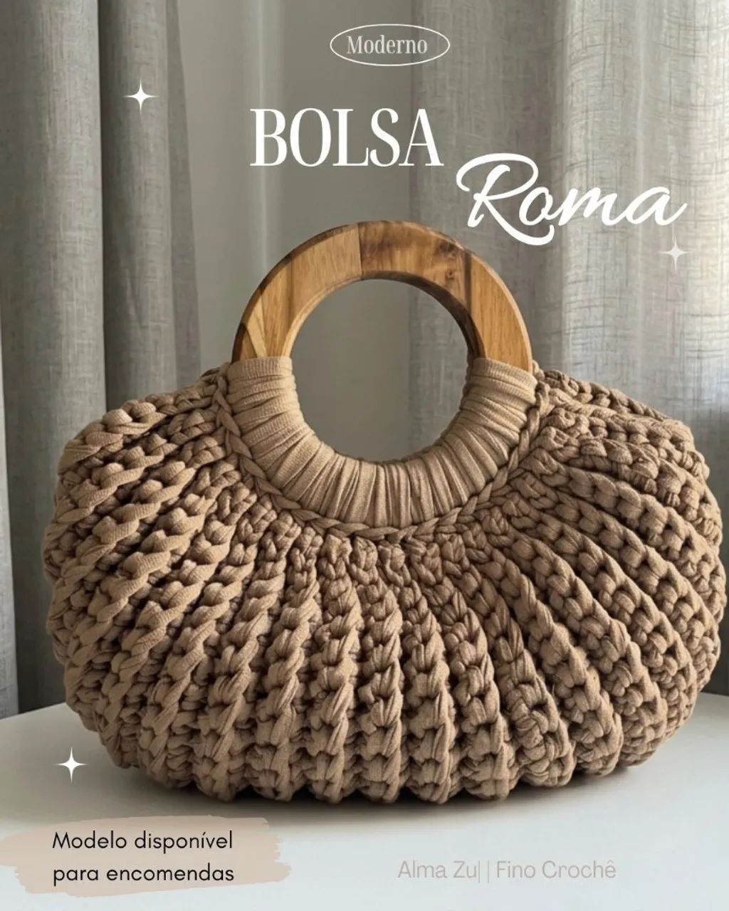 Bolsa de crochê moderno  - Foto 2