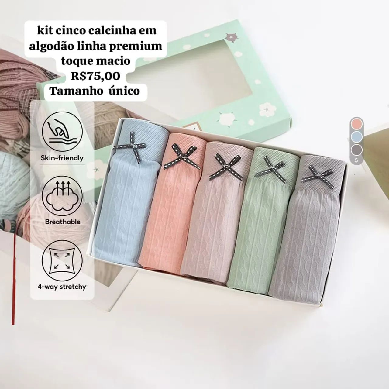Kit de calcinha feminina conforto e qualidade  - Foto 4