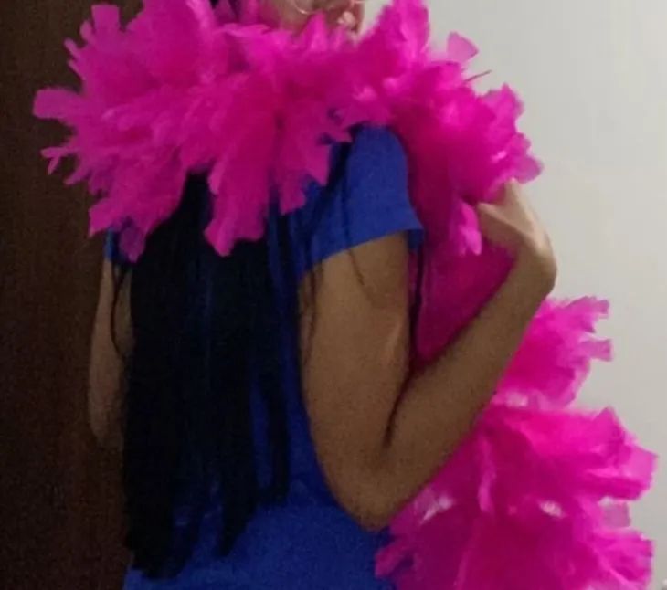 2 Estolas de penas para festas cor pink - Foto 2