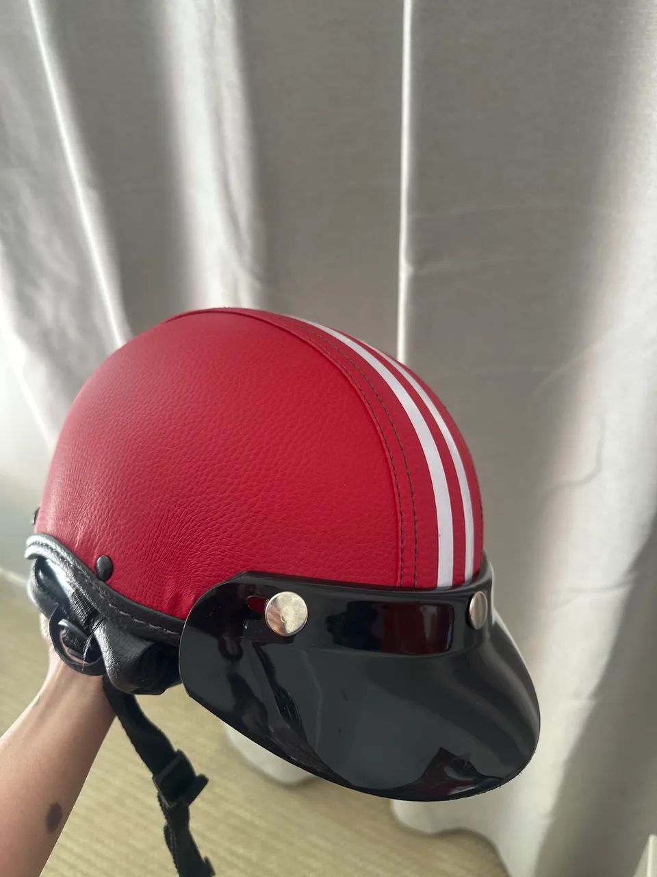 Capacete scooter vermelho M - Foto 2