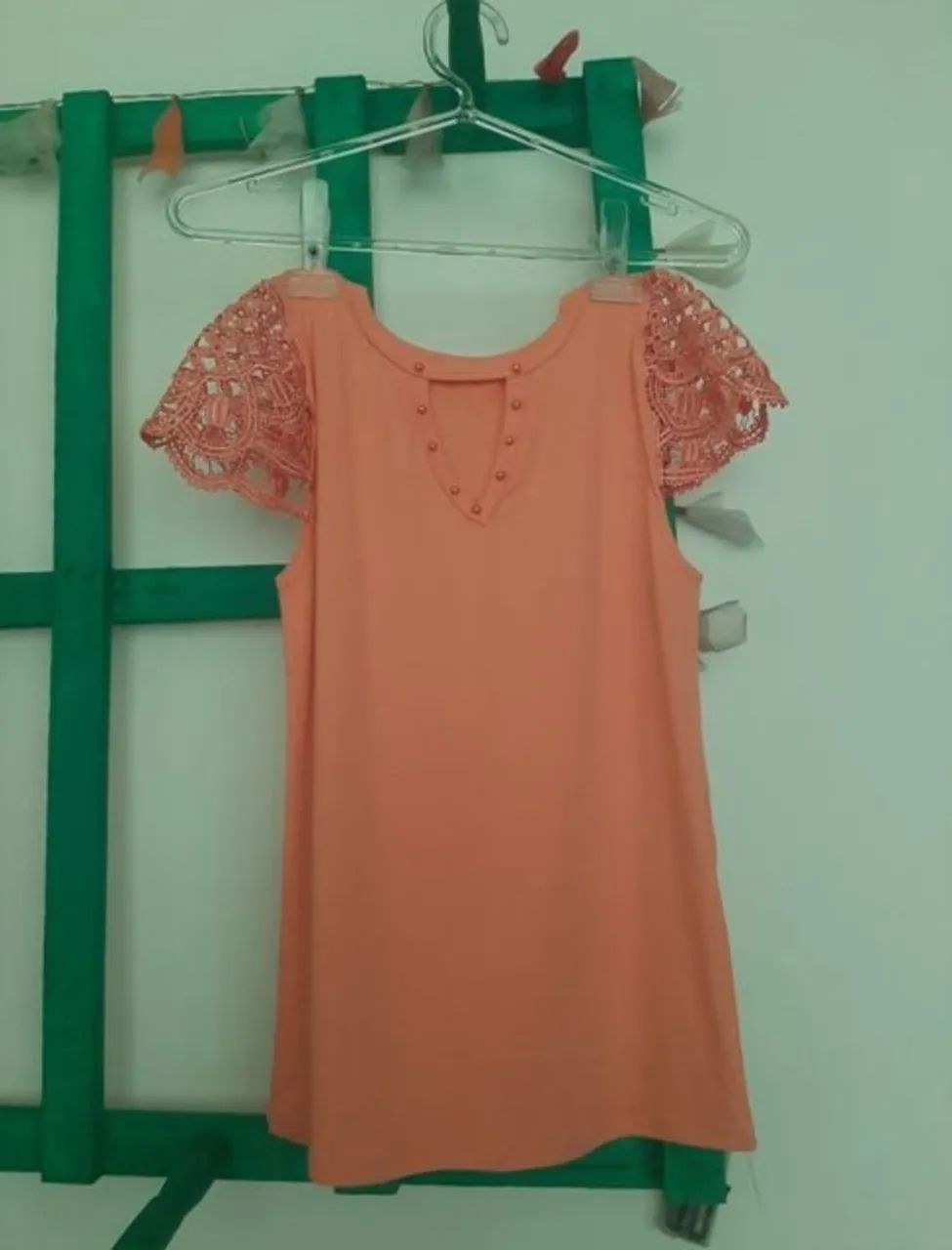 Blusa Romântica salmão 