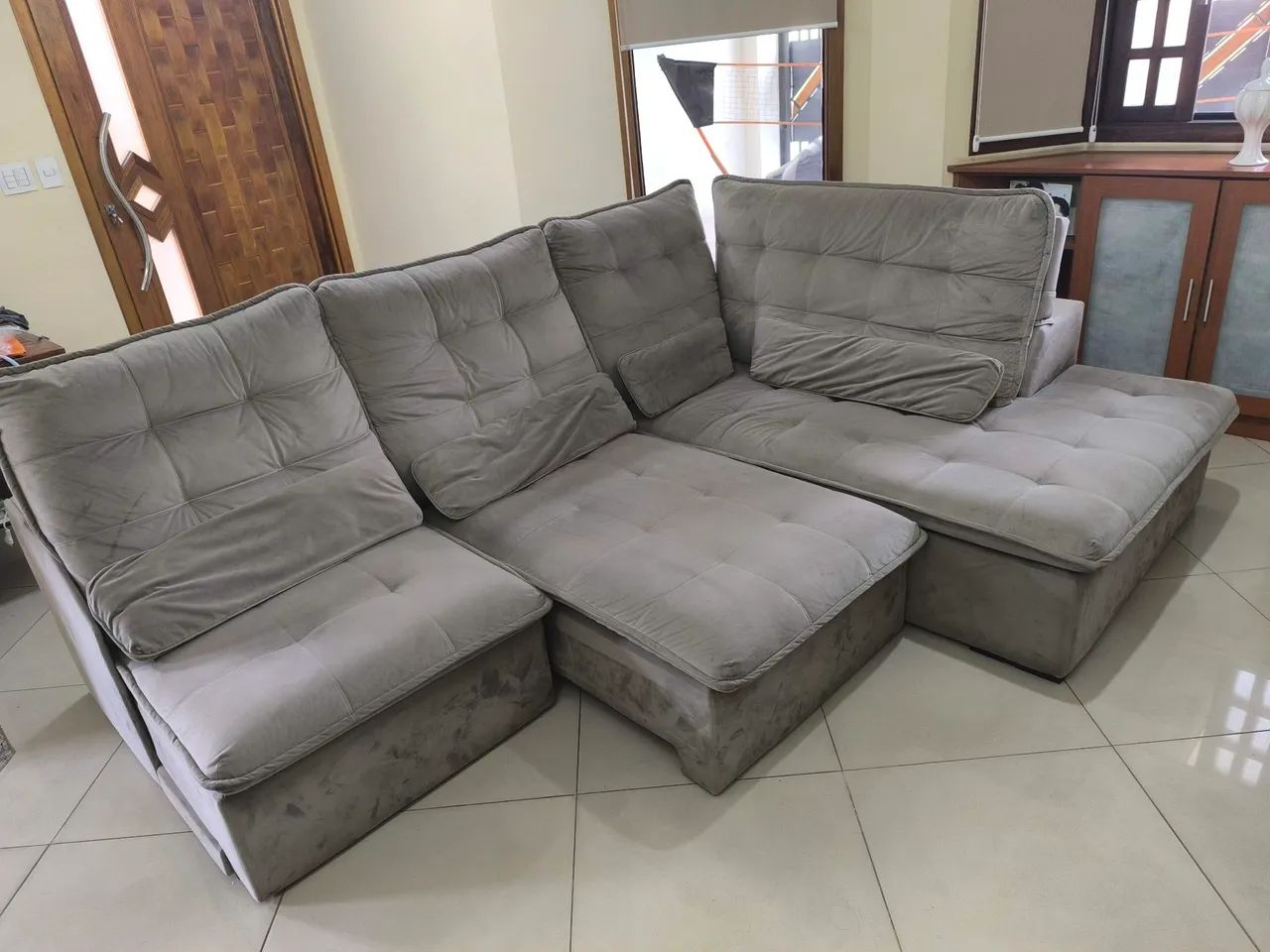 Sofá retrátil luxo Moderno - vira cama casal 