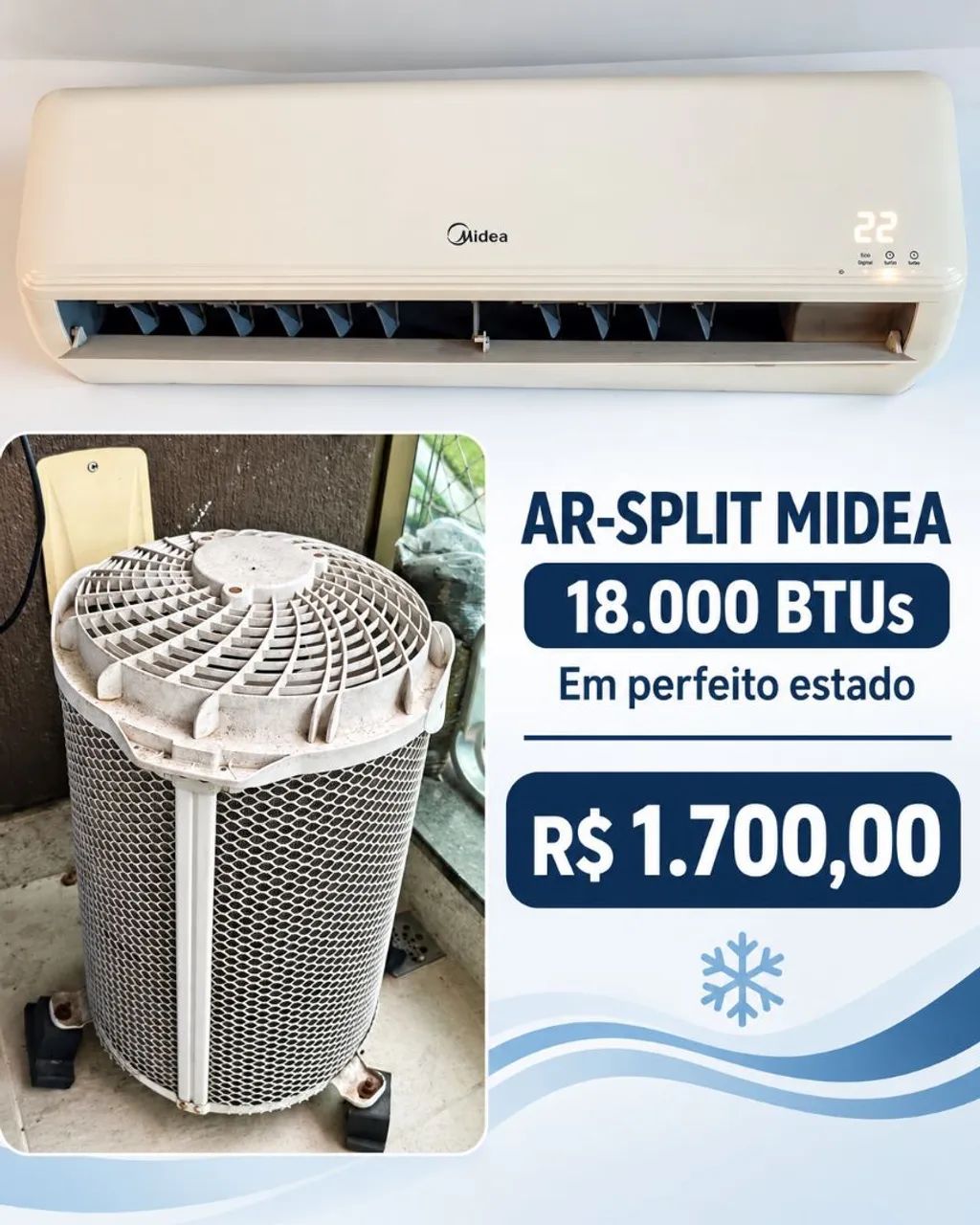 Ar Condicionado Split Midea de 18000 BTUs 
