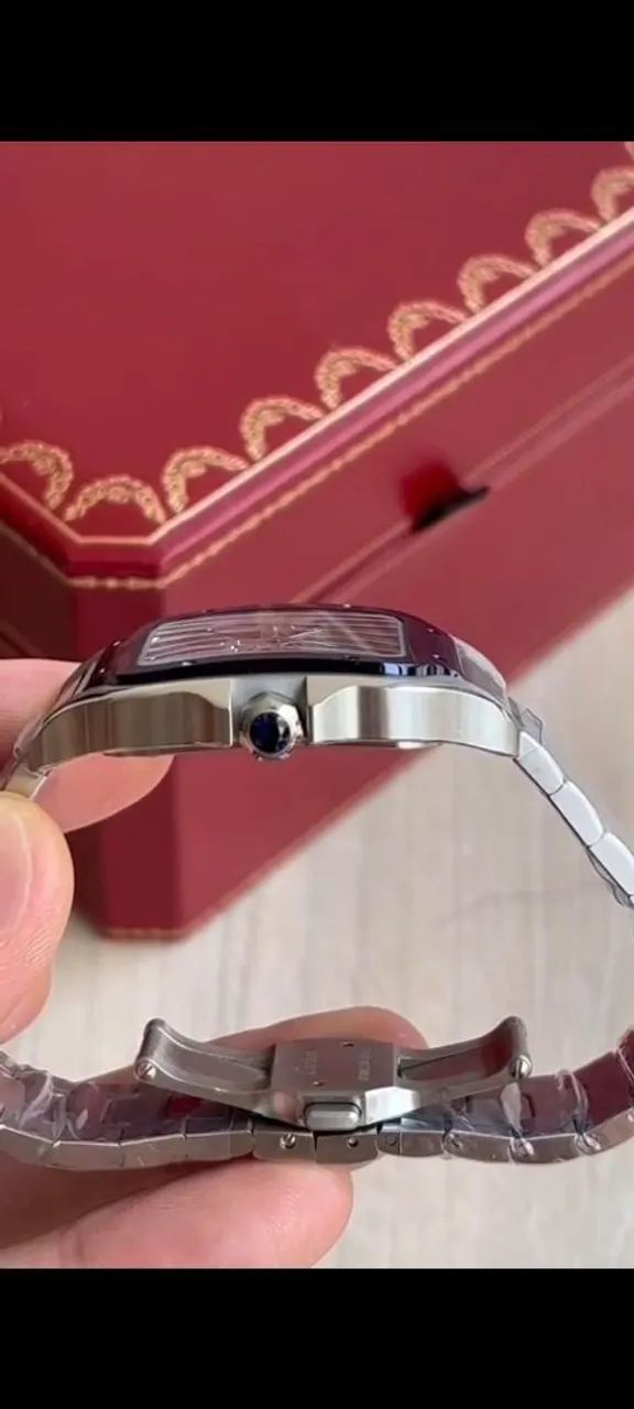 CARTIER SANTOS SKELETON ARO AZUL/ SC - Foto 3