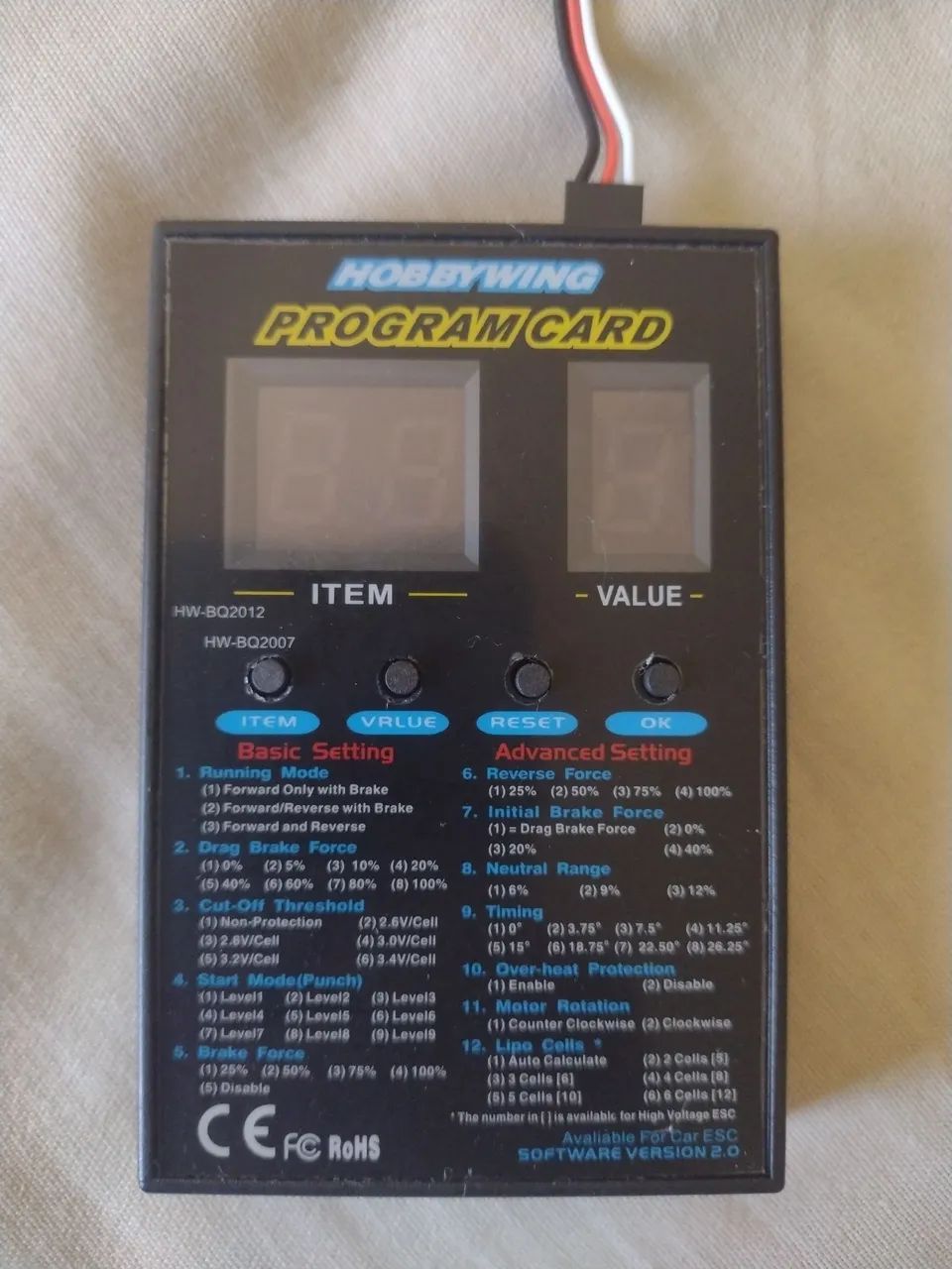 Cartões de programação Hobbywing. - Foto 2