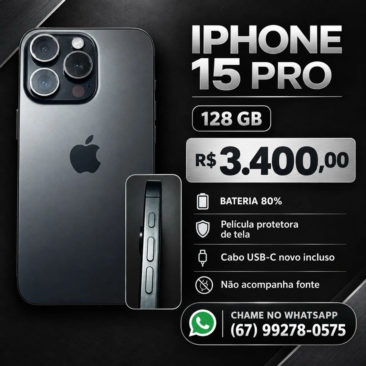 IPHONE 15 PRO - 128G - BATERIA 80% - Foto 2