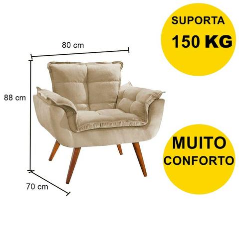 Poltrona Vermelha Decoração para Sala Variadas Cores - Foto 3