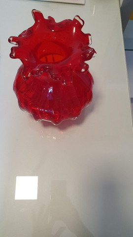 Vaso Trouxinha Em Cristal Murano Vermelho São Marcos - Foto 3