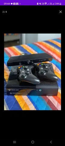 Xbox 360 bloqueado original + 2 controles + Kinect + jogos - Videogames -  Xaxim, Curitiba 1256068413