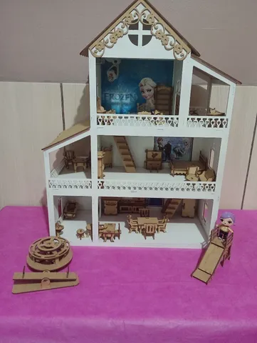 Casa Casinha Grande Da Polly Barbie + 28 Mini Móveis_b