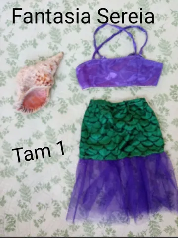 Fantasia Sereia, Roupa Infantil para Menina Fantasia Sereia Usado 90140269