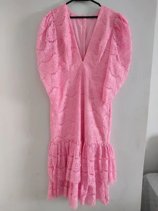 Vestido Rosa De Renda - Foto 2
