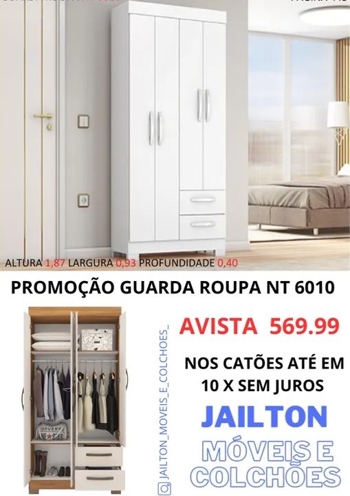 PROMOÇÃO DE GUARDA ROUPA SOLTEIRO TEMOS APARTI DE  - Foto 3