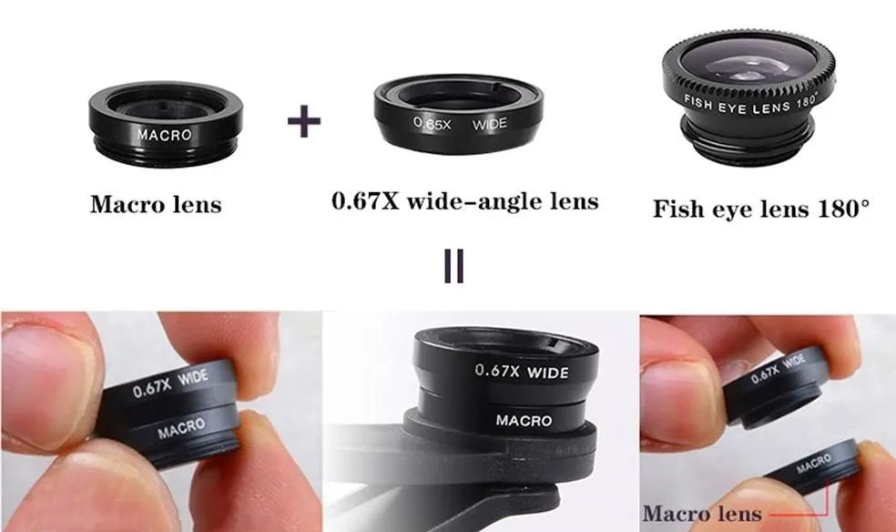 Lentes para Celular - Fish Eye, Grande Angular e Macro - Foto 4