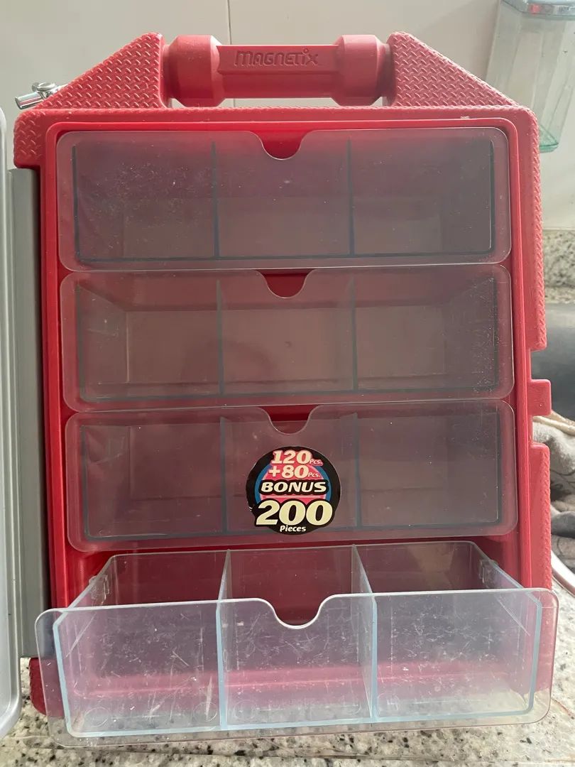 Caixa Organizadora Magnetix  para armazenamento 200 Peças - Foto 4