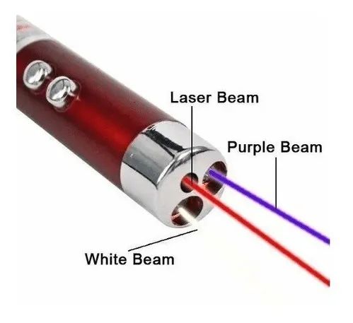 Caneta Laser Pointer 3 Em 1 Testa Nota Lanterna Aula Brinca wpp.43. * - Foto 3