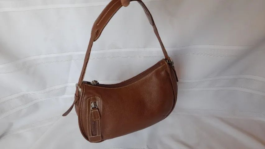 bolsa de couro wilsons leather pelle studio marron. Couro macio