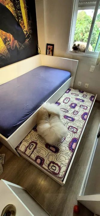 Cama solteiro Mdf com auxiliar e colchões  - Foto 3