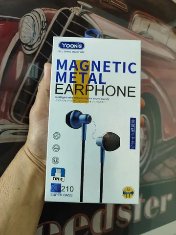 Fone de ouvido com fio com entrada tipo C earphone