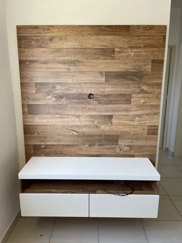 Rack Painel de Parede MDF com 2 gavetas