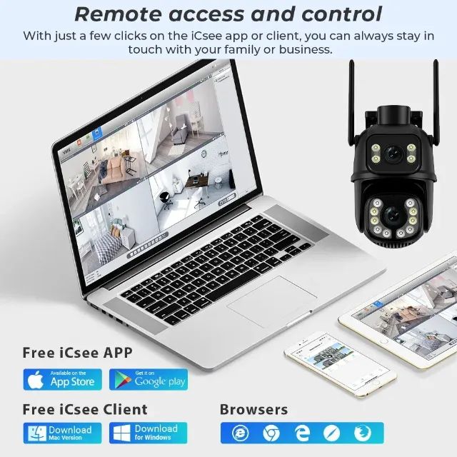 Câmera de Segurança Externa Lente Dupla Wi-Fi IP PTz - Foto 3