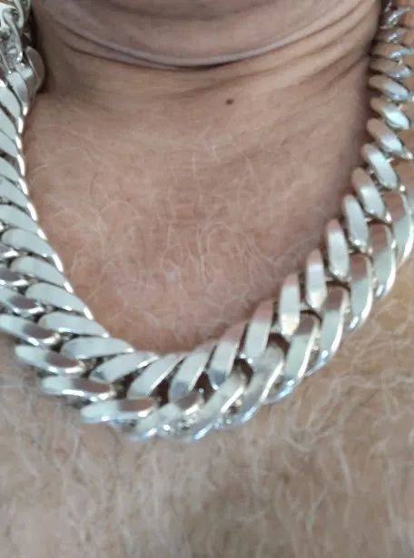 Cordão Grosso de Prata 388 Gramas 20 mm 65 Cm - Foto 3