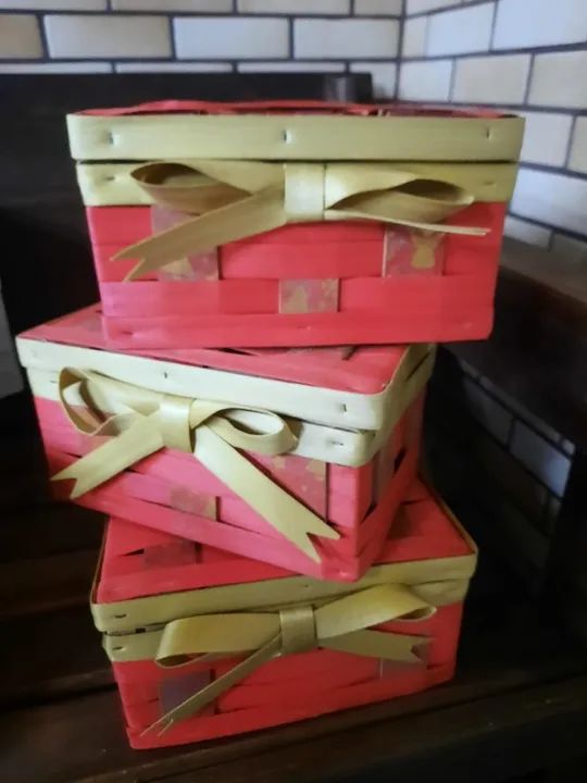 Caixas natal em vime sintético