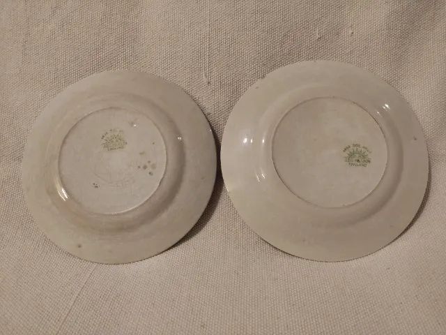 Par de Pratos de Sobremesa 20,5cm Antigo Floral Azul com Dourado - Foto 5