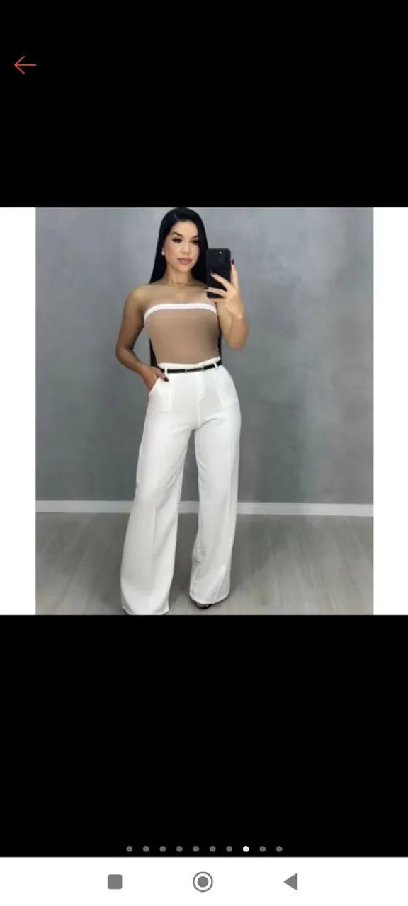 Calça Pantalona Branca alfaiataria