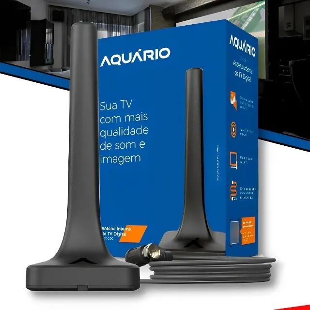Antena Tv Digital Aquario Dtv-200 Interna Cabo 2.5m Hdtv 4k Loja Coimbra COmputadores 
