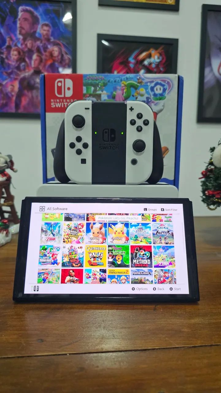 Última peça Switch Oled Destravado com 512 GB lotado de jogos  - Foto 2