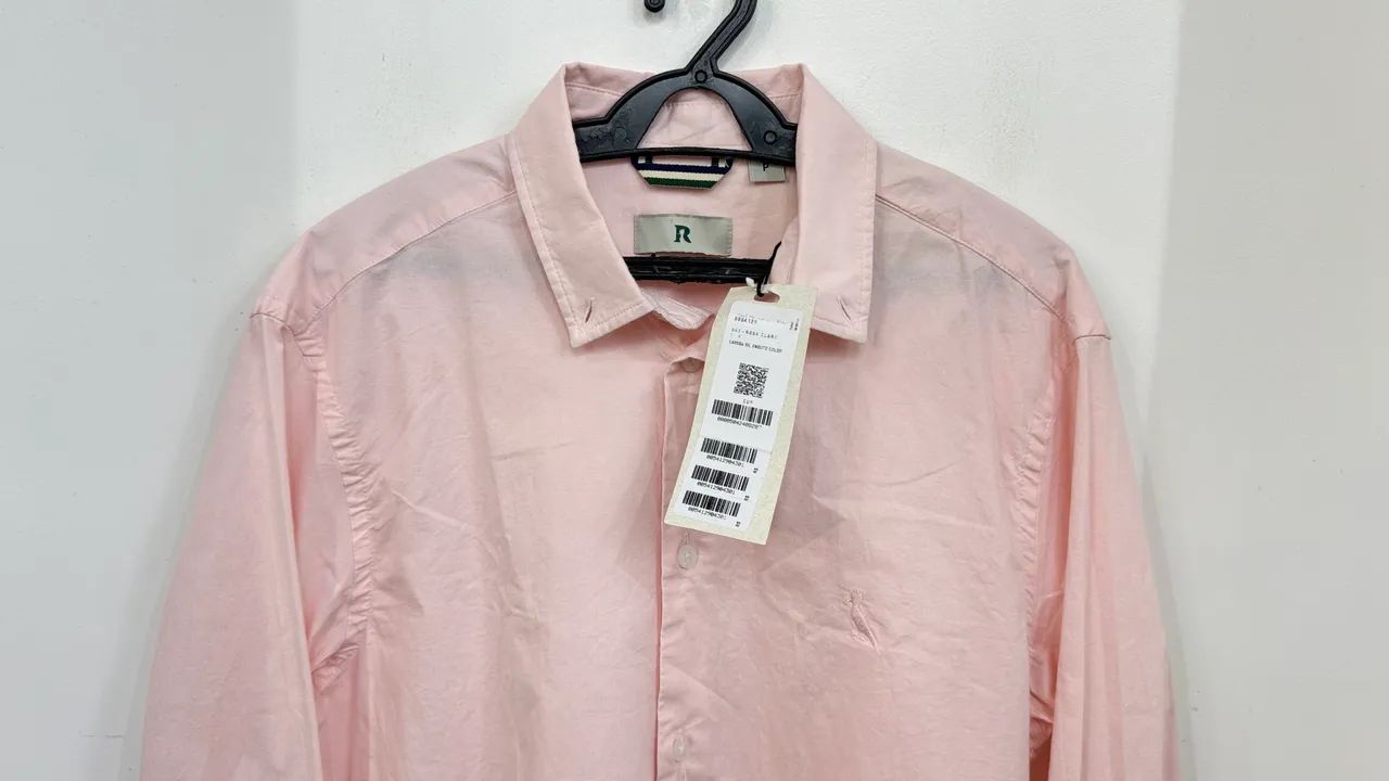 Camisa Reserva enxuto Rosa 
