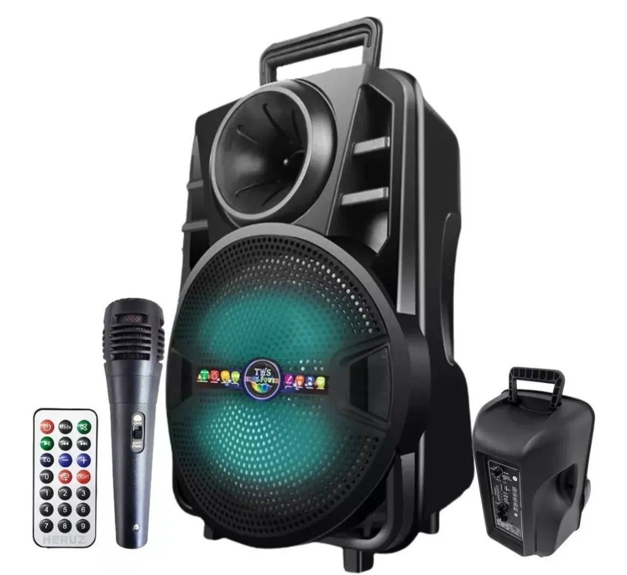 Super Caixa de som potente amplificada 2000w com microfone Bluetooth Rádio Pendrive  - Foto 2
