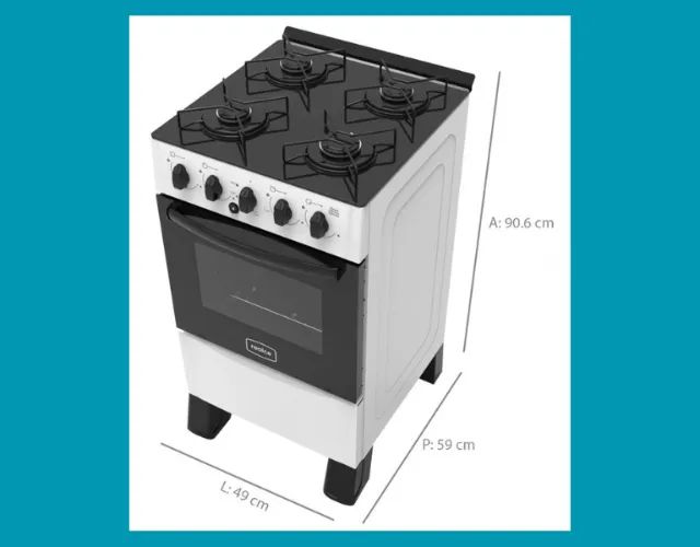 FOGÃO DE 4 BOCAS AUTOMATICO E FORNO 50 LITROS E MESA DE VIDRO (SUPER PROMOÇÃO PEÇA JÁ) - Foto 3