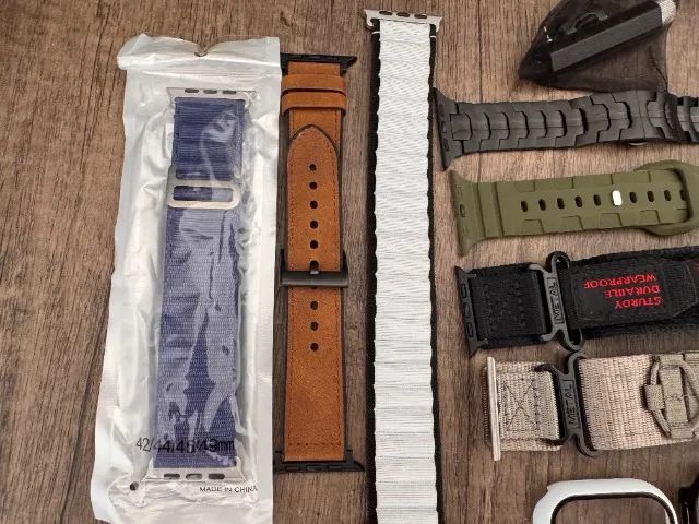Kit 7 Pulseiras + 3 Cases Bumper p/ Apple Watch 44/45/46mm e Ultra - Perfeito Estado! - Foto 4