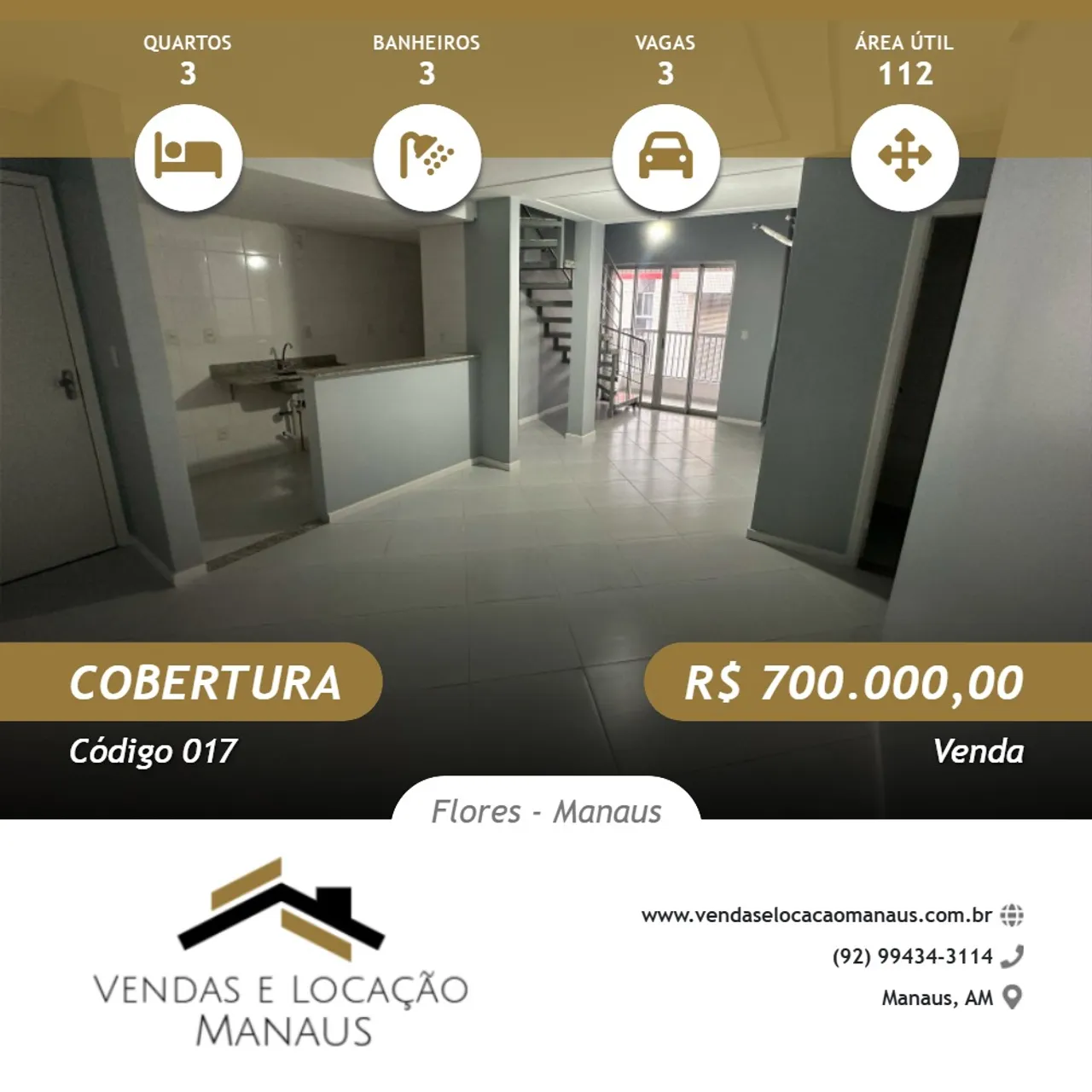 Venda Valor R$ 700.000,00 Cobertura no Sollarium Park Residence em Flores Parque das Laran