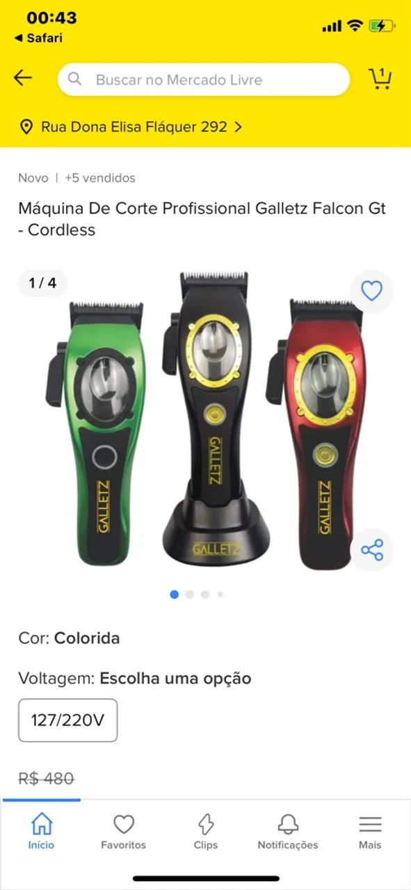 Máquina de Corte Profissional Galletz Falcon Gt - Cordless