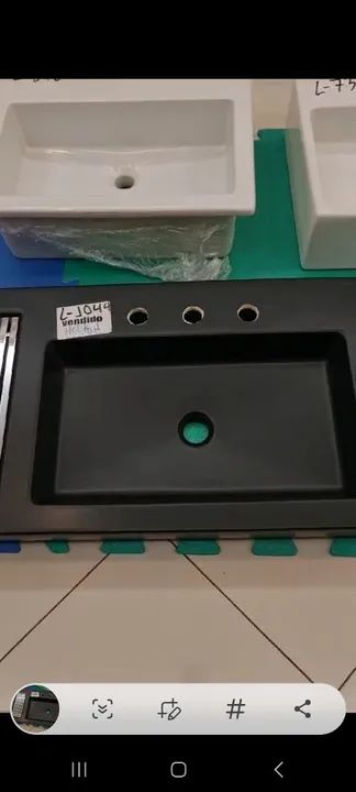 Cuba de Sobrepor com Saboneteira Grelha Ébano/Black Matte - Foto 5