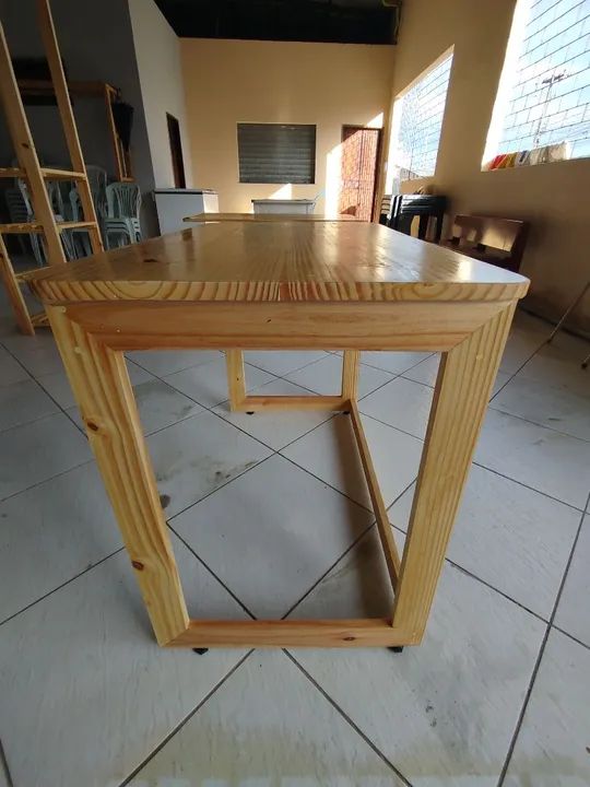 Escritório, estudos, home office, Mesa, pinus,madeira, sala, quarto - Foto 4