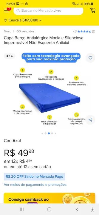 Berço americano 3 em 1 com capa protetora nao passa xixi  - Foto 6