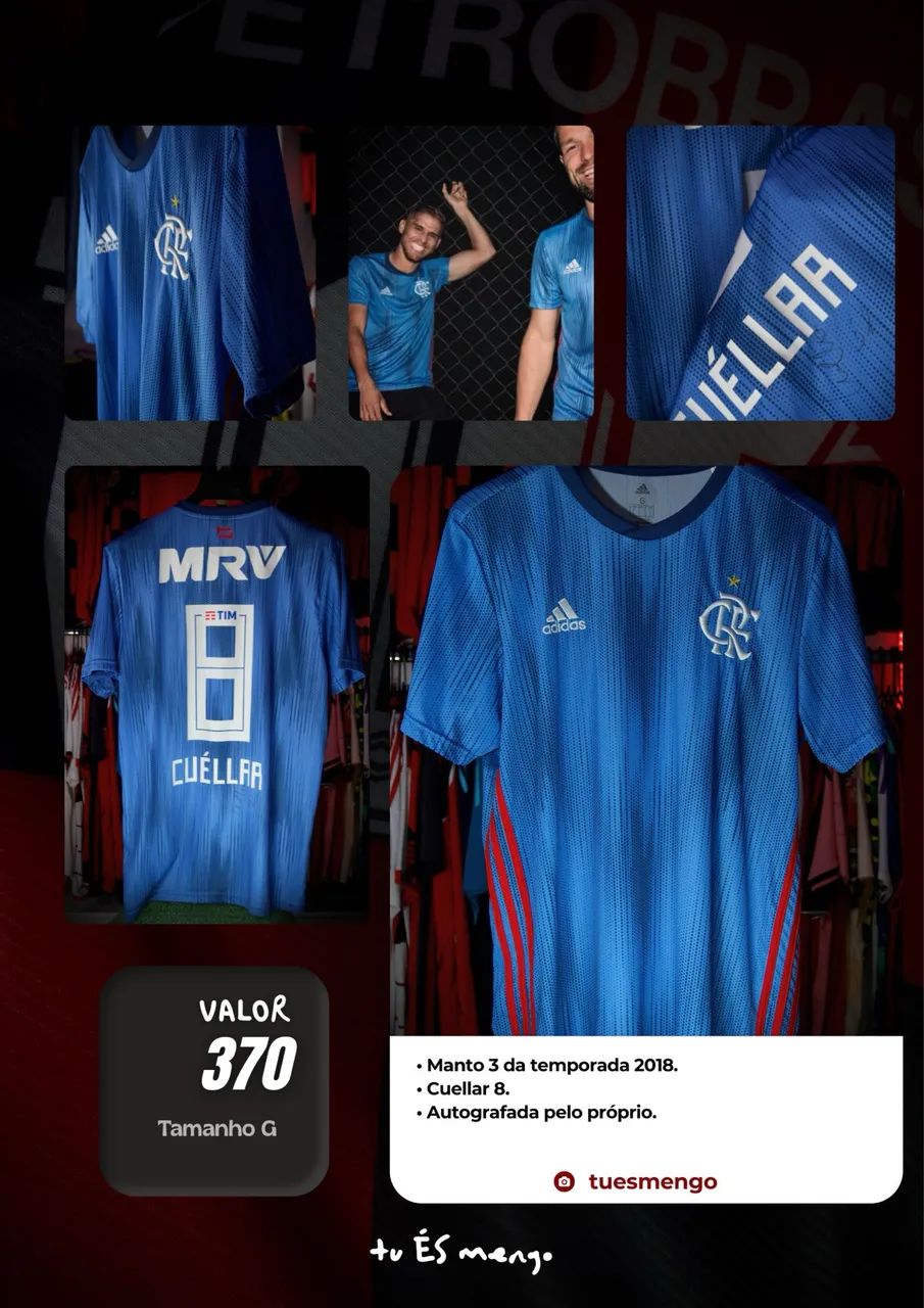 Camisa Flamengo 2018 cuellar autografado
