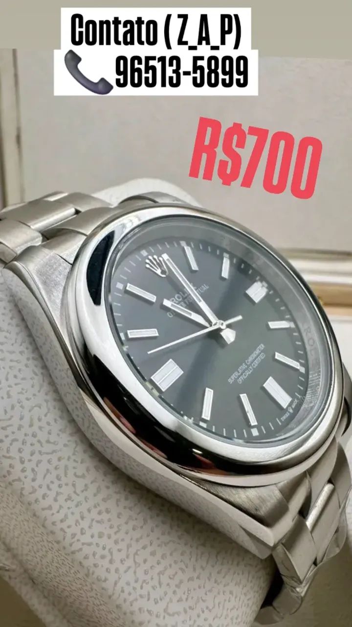 Relógio ROLEX AUTOMÁTICO OYSTER PERPETUAL MOSTRADOR PRETO  - Foto 2