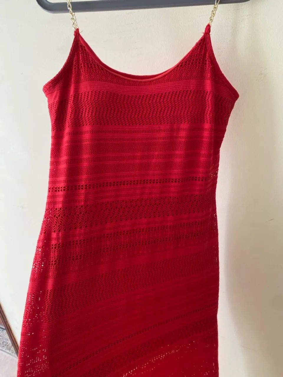 Vestido Vermelho Longo de Renda - Foto 5