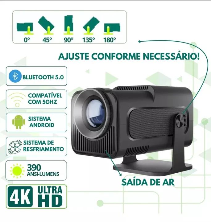 Projetor 4k Ultra Hd Hy320 Smart Wi-fi 6 Bluetooth Android - Foto 6