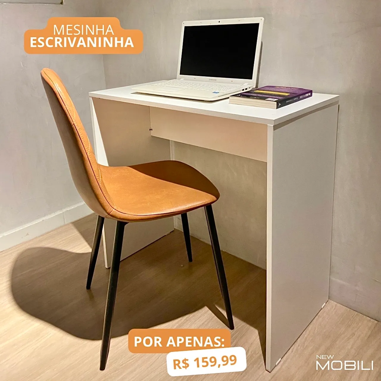 MESA ESCRIVANINHA BRANCA DE MDF