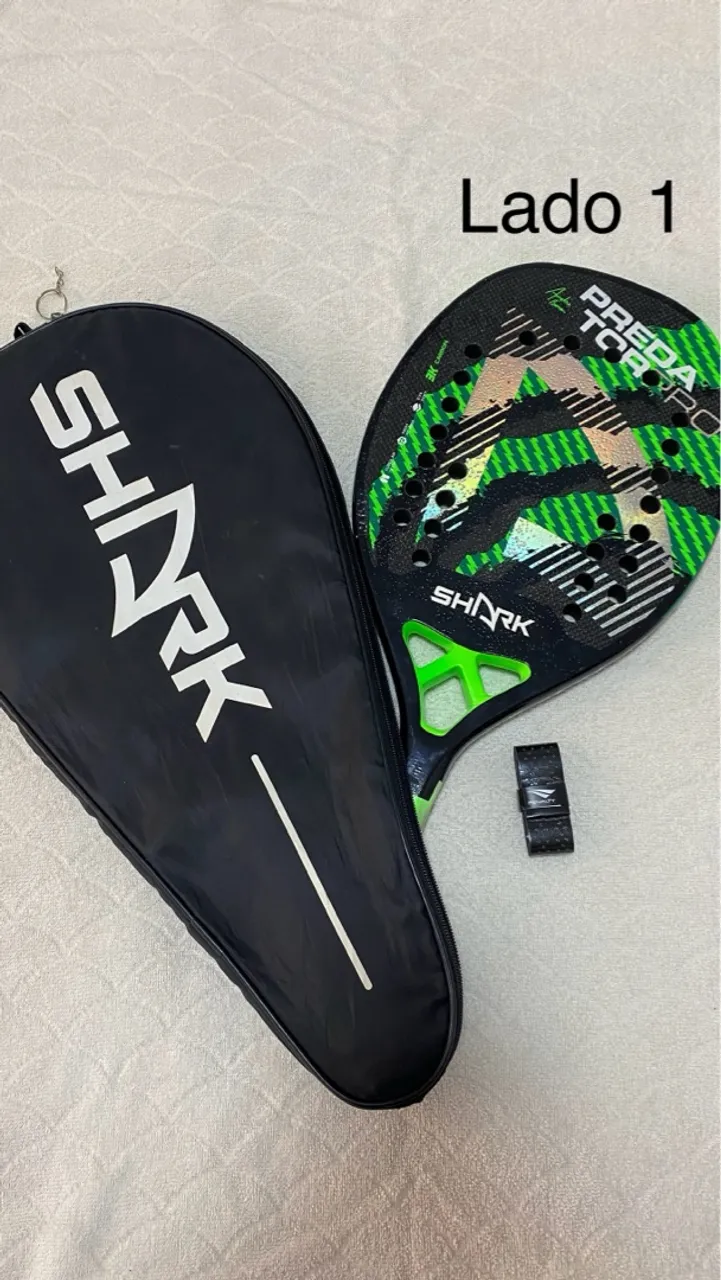 Raquete de Beach Tennis Shark Predator Verde 22mm Edição Especial